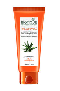 Buy Biotique Bio Aloe Vera 30+ SPF UVA/UVB Sunscreen Ultra Soothing Body Lotion - Normal to Oily Skin 50 ml