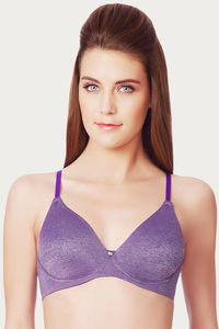 Buy Amante Double Layered Non Padded Underwired Bra- Purple