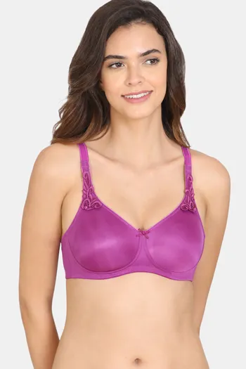Buy BITZ Double Layered Non Wired Full Coverage Minimiser Bra - Byzantium  at Rs.350 online