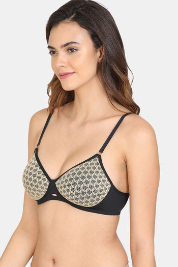 Buy BITZ Padded Non Wired Full Coverage T-Shirt Bra - Black Beauty at  Rs.340 online