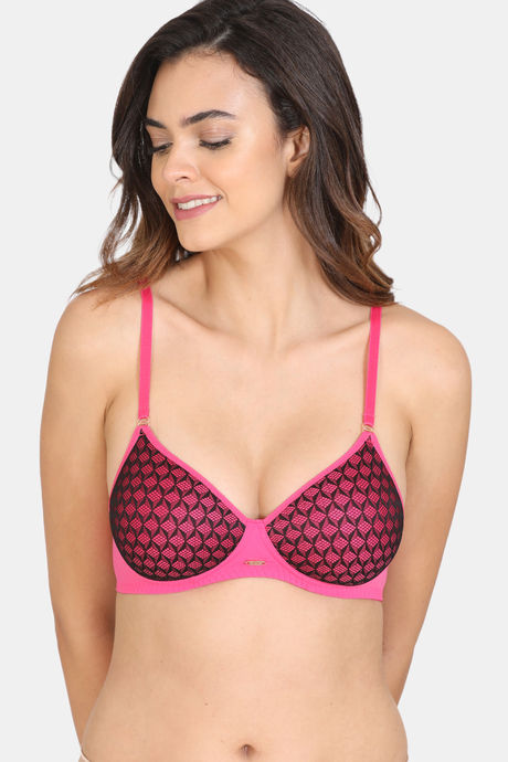 Buy BITZ Padded Non Wired Full Coverage T-Shirt Bra - Magenta at Rs.300  online