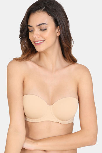 Buy BITZ Padded Wired Demi Coverage Strapless Bra - Cuban Sand at Rs.300  online