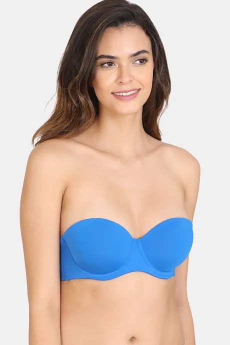 Buy BITZ Padded Wired Demi Coverage Strapless Bra - Princess Blue at Rs.350  online