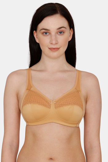 Buy Bitz Double Layered Non Wired Full Coverage Super Support Bra -  Fenugreek at Rs.350 online