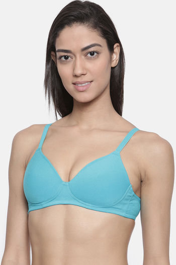 Buy BITZ Fuller Cup Padded Non Wired Full Coverage T-Shirt Bra - Blue Bird  at Rs.699 online
