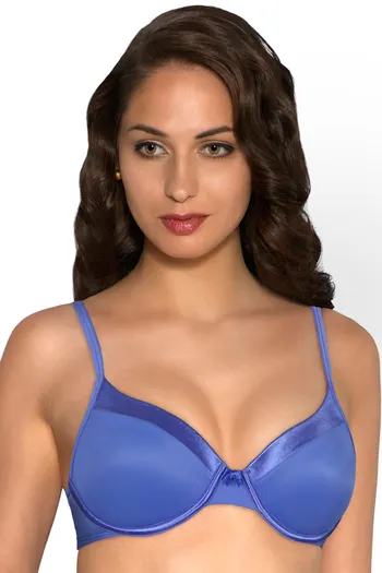 Buy Amante Satin Edge Lightly Padded Underwired Bra-Blue at Rs.155 online