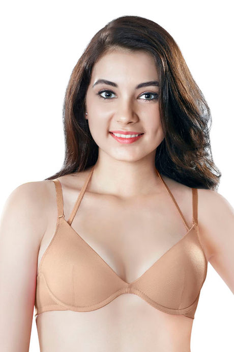 Buy Amante BFF Polka Dot Halter Neck Padded Underwired Multiway Bra-Skin at  Rs.278 online