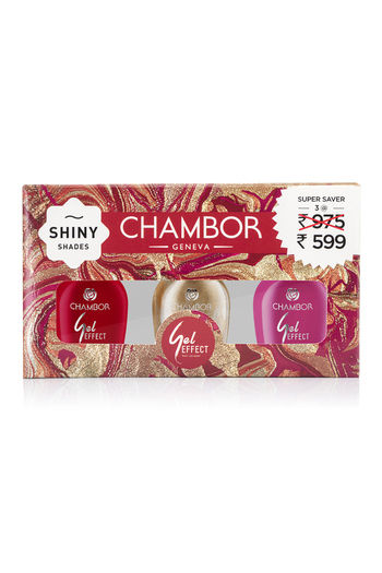 Chambor Gel Effect Nail Lacquer Shiny Shades # 0312 3 X 10ML