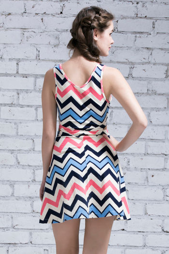 cream chevron dress