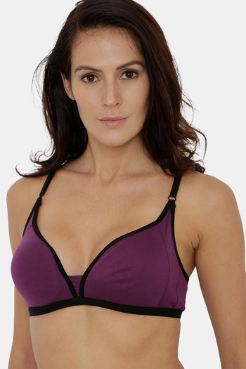 Buy Candour London Double Layered Non Wired Full Coverage Sleep Bra - Navy  Blue at Rs.529 online
