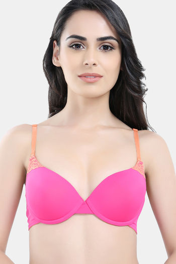 pink padded push up bra