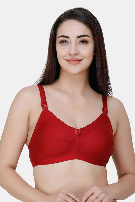 Buy College Girl Double Layered Non Wired Full Coverage Minimiser Bra -  Maroon at Rs.649 online