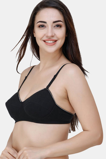 Buy College Girl Padded Non Wired 3/4th Coverage Cami Bra - Black at Rs.499  online