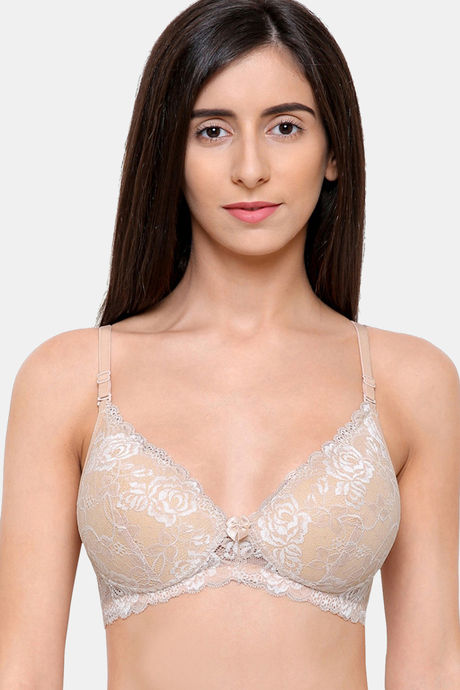 Buy College Girl Padded Non Wired Full Coverage Bralette - Skin at