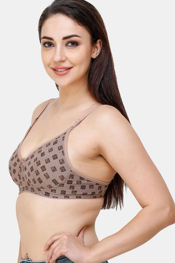 Buy College Girl Double Layered Non Wired Full Coverage T-Shirt Bra - Brown  at Rs.499 online