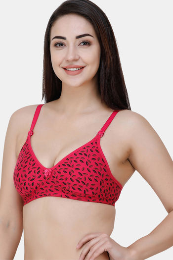 Buy Clovia Double Layered Comfy T Shirt Bra In Hot Pink - Bra for Women  1107812