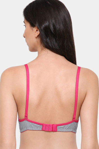 Womens Double Layered Comfy T Shirt Bra In Hot Pink