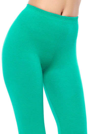 Pure Cotton Soft Churidar Leggings for Women & Girls Green Lime Colour 