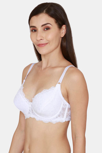 Zivame Moroccan Lace Padded Wired 3/4th Coverage Pretty Back Bra -  Bittersweet