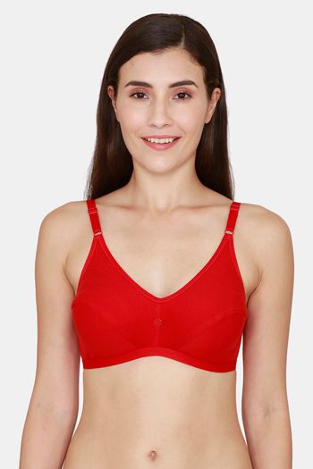 Buy Coucouc Essentials Single Layered Non Wired Medium Coverage T-Shirt Bra - Barbados Cherry