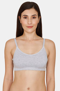 Buy Coucou Essentials Double Layered Non Wired Meidum+ Coverage Slip On Bra - Grey Melange