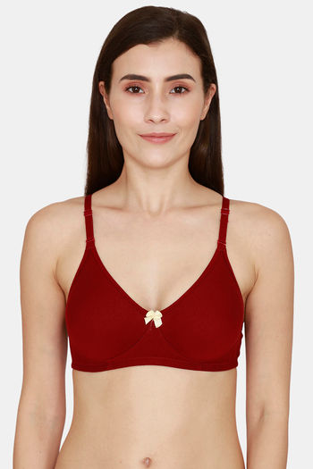 Buy Zivame Essentials Double Layered Non Wired Full Coverage Bra - Sundried  Tomato at Rs.292 online