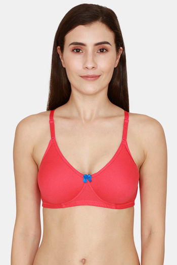 Buy Coucou Essentials Double Layered Non Wired Medium Coverage T-Shirt Bra - Rough Red