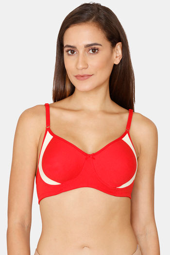 Buy Coucou Essentials Double Layered Non Wired Medium Coverage T-Shirt Bra - Barbados Cherry
