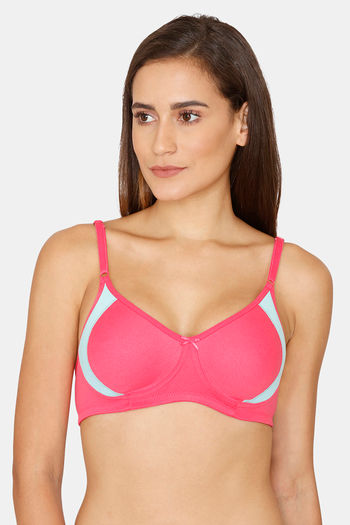 Buy Coucou Essentials Double Layered Non Wired Meidum Coverage T-Shirt Bra - Hot Pink