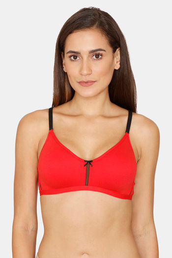 Buy Coucou Essentials Double Layered Non Wired Meidum Coverage T-Shirt Bra - Barbados Cherry