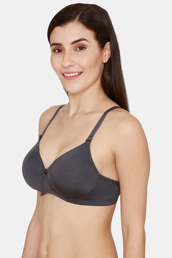 Buy Coucou by Zivame Essentials Padded Non Wired Medium Coverage Lace Bra -  Jet Black online