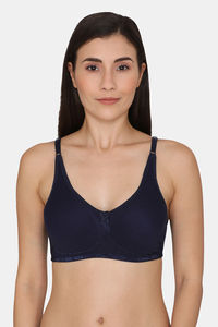 Buy Coucou Essentials Double Layered Non Wired Meidum Coverage T-Shirt Bra - Navy Peony