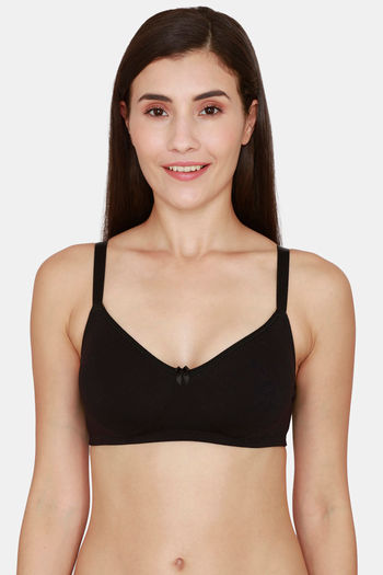 Buy Coucou Essentials Double Layered Non Wired 3/4th Coverage T-Shirt Bra - Jet Black