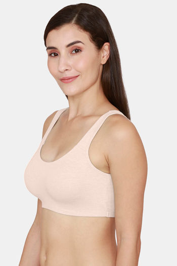 Buy Coucou Essentials Double Layered Non Wired 3/4th Coverage Slip On Bra -  Pink Lady at Rs.454 online