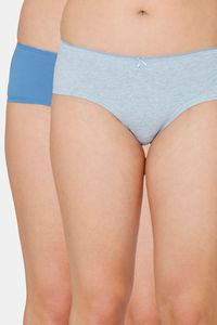 Buy Coucou Mid Rise 3/4th Coverage Hipster Panty (Pack of 2) - Blue Blue