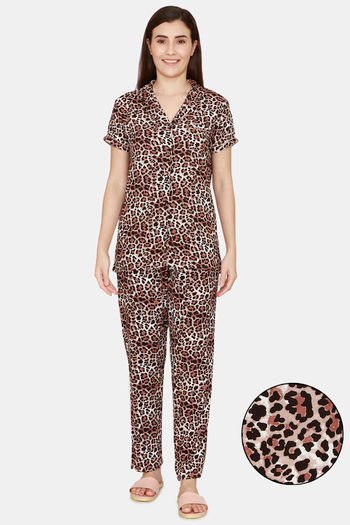 Buy Coucou Woven Printed Pyjama Set - Beige
