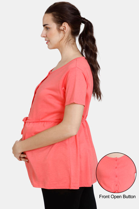 Buy Coucou Modal Maternity & Nursing Top With Front Open Button