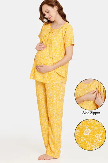 Buy Coucou Maternity Woven Pyjama Set Discreet Feeding - Primrose Yellow