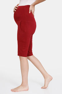 Buy Coucou Cotton Maternity Knee Length Shorts - Rio Red