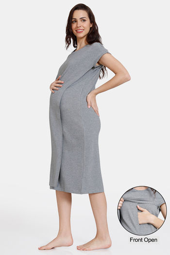 Buy online Grey Cotton Maternity Wear from clothing for Women by