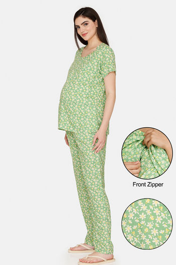 Turquoise Maternity Feeding Night Suit – Aujjessa