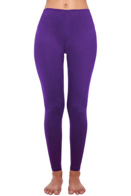 Buy Zivame Cotton Stretch Leggings - Violet at Rs.395 online