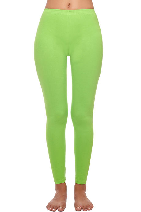 Buy Lime Green Leggings for Women by De Moza Online | Ajio.com