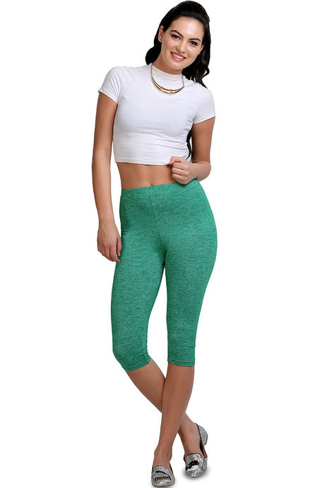 Buy Zivame Stretch Cotton Blend Burnout Calf Length Leggings- Forest Green  at Rs.545 online