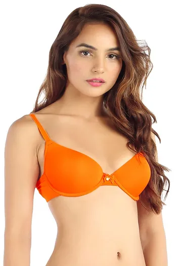 Buy Candyskin Padded Wired Full Coverage Push-Up Bra - Orange at Rs.1499  online