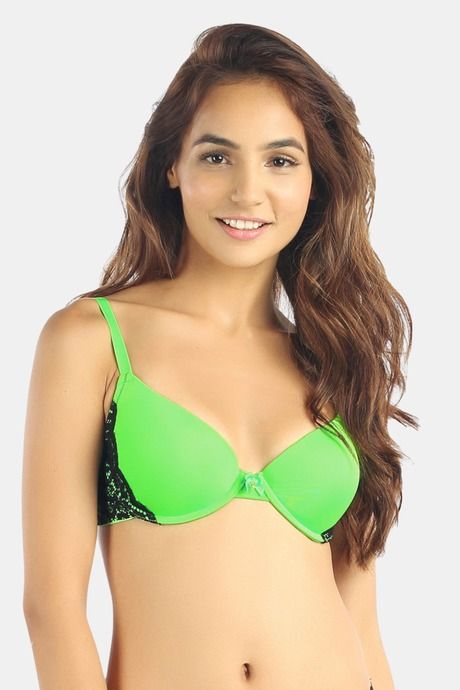 Buy Candyskin Push Up Wired Full Coverage Bra - Green at Rs.640 online