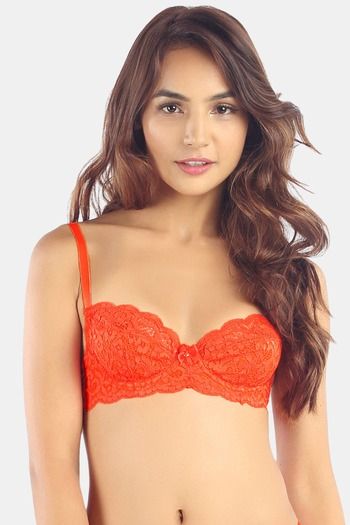 Buy Candyskin Red Under Wired Padded Push Up Bra for Women Online