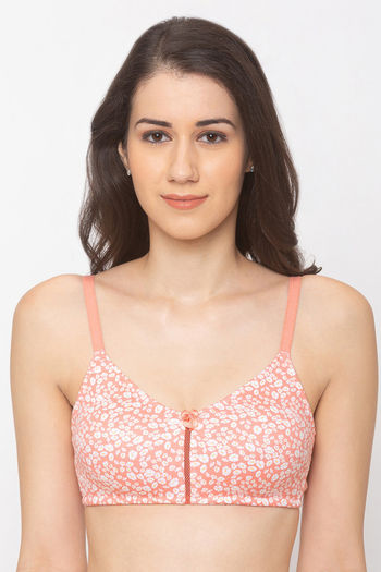 Candyskin Non Padded Non Wired Full Coverage Super Support Bra - Coral  Flower