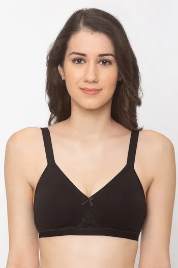 Candyskin Non Padded Non Wired Full Coverage Super Support Bra - Black