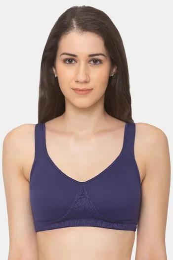 Buy Candyskin Non Padded Non Wired Full Coverage Super Support Bra - Navy Blue